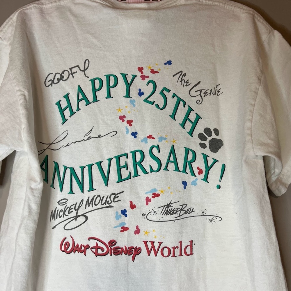 Vintage Disney 25th Anniversary Cake Castle Double Sided T-Shirt Kids 10-12 M - Picture 4 of 8